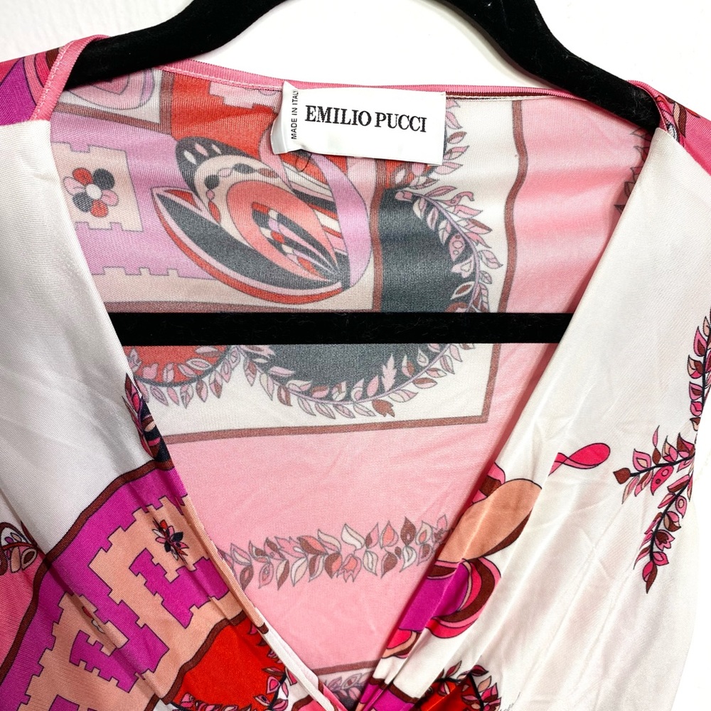 Emilio Pucci white pink red geometric print dress - Picture 14 of 16